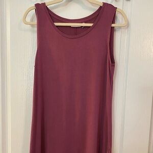 LOGO Layers Lori Goldstein Tank Top Tunic Pink Stretch Flowy Size Small
